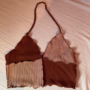 Brown halter top